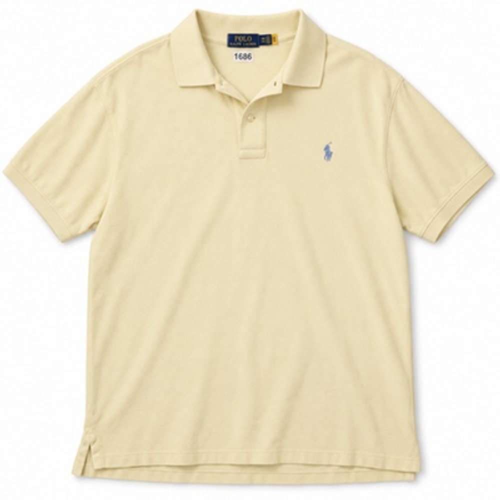 Polo Ralph Lauren Polo Shirt Mens Big 2X 2XB Yellow Cotton Pique Blue Pony